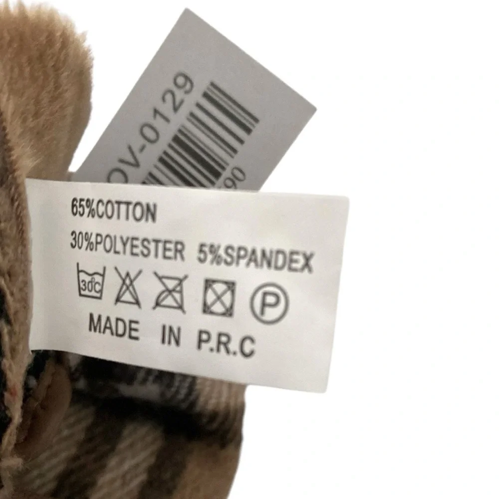 Cotton Blend Taupe Brown Striped Fashion Gloves